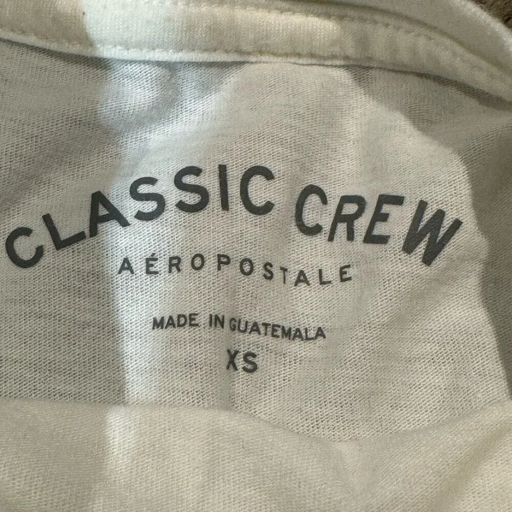 Aeropostale Classic Crew Rainbow TShirt White Women Size Xsmall - Picture 3 of 3